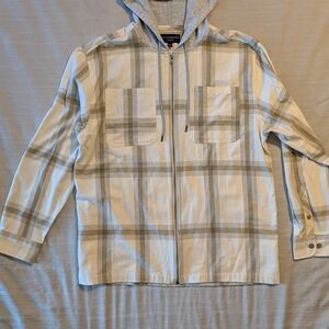 Plaid Zip-Up Hoodie Shirt